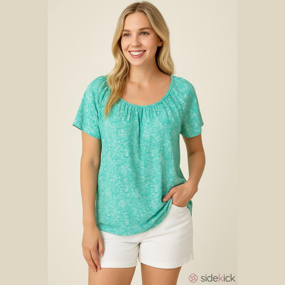 Basic Editions floral paisley short sleeve tee Woman’s size XXL